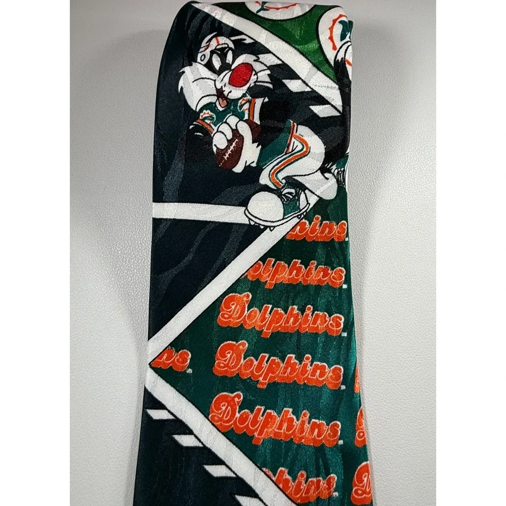 Vintage 1993 Looney Tunes Miami Dolphins‎ NFL Mens Necktie